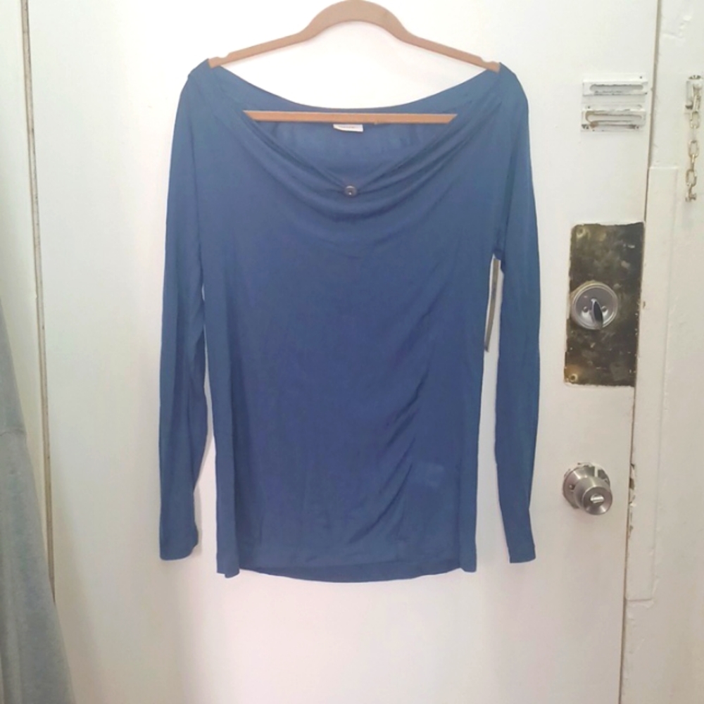 Donna Karen New York( City Collection) steel blue off the shoulder 👚 L